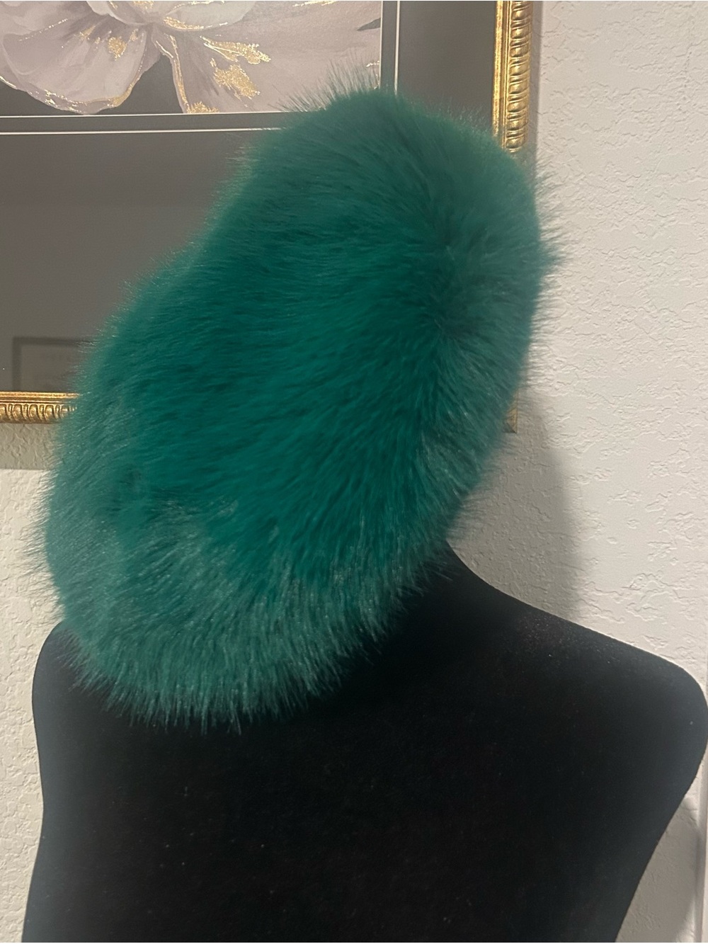 Emerald Green Faux Fur Beret - Women's Fashion Hat